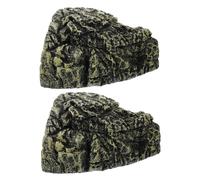 Toyvian 2PCS Resin Turtle Basking Platform and Hideout Cave for Aquarium Fish Habitat Decoration Sturdy Reptile Dock for Betta Shrimp Frogs Amphibians Small Lizards Turtle Dock Accessory