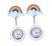 Toyvian 2pcs Retractable Luminous Clip-on Nurse Watch Waterproof Quartz Watch for Nurses and Doctors with Glow in The Dark Feature