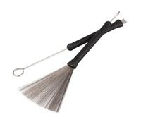 Toyvian 2pcs Retractable Steel Wire Drum Brush Sticks with Rubber Handle Easy to Use for Lighter and Lower Volume Playing Black Music Performance