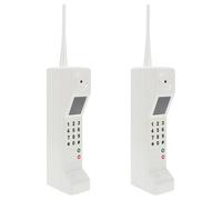Toyvian 2pcs Retro Cellphone Model Vintage Phone Prop for Home Decor White Old Fashioned Fake Mobile Ornament Sturdy Decorative for Display