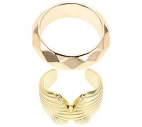 Toyvian 2pcs Retro Geometric Bracelet for Women Chunky Open End Bangles Fashion Summer Beach Accessories Stackable Irregular Cuff Bracelets