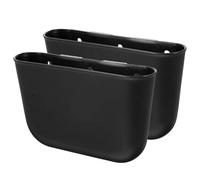 Toyvian 2pcs Reusable Car Trash Can for Car with Lid Black Plastic Mini Vehicle Trash Bin Container Multifunctional Design Storage and Waste Disposal