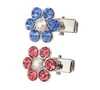 Toyvian 2pcs Rhinestone Alloy Flower Dog Hair Clips Decorative PET Hairpins for Cats and Dogs Crystal PET Hair Accessories