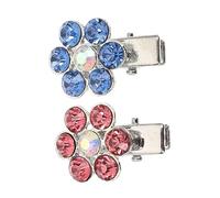 Toyvian 2pcs Rhinestone DogHairClips Portable PetHairStylingAccessories forCats Adorable Durable PetHeadwearSupplies Blue Pink