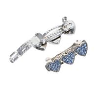 Toyvian 2pcs Rhinestone Heart Dog Barrette Small Puppy Hair Clips Lightweight Pet Accessories for Stylish Grooming and Festive Occasions