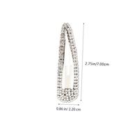 Toyvian 2Pcs Rhinestone Snap Hair Clips Large Metal Waterdrop Barrettes Sparkling Crystal Hairgrips for Women Wedding Party Prom Everyday Use