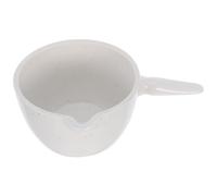 Toyvian 2pcs round 50ml Ceramic Evaporating Dish with Handle White High Chemical Stability for Laboratory and Classroom Drying Solid Matter