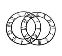 Toyvian 2PCS Round Acrylic Mirror Wall Clock Numerals Sticker with Roman Design DIY Decal for Entryway Living Decor Frameless Dial Plate