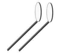 Toyvian 2pcs Round Eyelash Makeup Mirror 7.4x2.4in, Black Lash Inspection Handheld Lash Tool for Salon and Travel Use