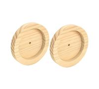 Toyvian 2Pcs Round Shape Hamster Bowl Bite Resistant Food Dish for Pets Easy to Clean Feeding Holder for Guinea Pig Squirrel and Hamster Durable Wooden Food Storage Plate