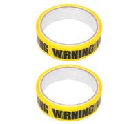 Toyvian 2pcs Safety Warning Tape Self Adhesive Sticker, Black Plastic, 2.4cm X 25m Roll, for Equipment and Floors, On-going Construction Sites and Road Works
