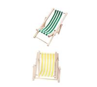 Toyvian 2Pcs Scale Furniture for DIY Scene Models Yellow Green Miniature Recliners