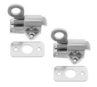 Toyvian 2pcs Self-Closing Bolt Latch Lock with Pull Ring, Zinc Alloy Resilient Spring Bounce Bolt for Automatic Security on Gates and Windows, for Bedrooms and Offices