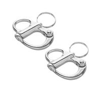 Toyvian 2pcs Self-locking Shackle Stainless Steel Jaw Swivel Snap Shackle for Boat Anchor Rigging Heavy Duty Screw Pin Rope End Snap Hook for Sailing Accessories and Boating