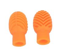 Toyvian 2pcs Silicone Drum Stick Caps for Sound Muting and Protection, Lightweight Orange Drumstick Sleeves Compatible with 7a and 5a Drum Sticks, for Silent Practice