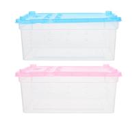 Toyvian 2pcs Silkworm Box Reptile Breeding Box Comfortable Living Environment Wear Resistant Plastic 6.48x4.52x2.55in Outdoor Use for Reptiles and Arachnids