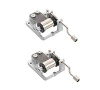 Toyvian 2Pcs Silver Plated Tone Musical Box Part for DIY Projects Engaging Crafts Unique