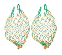 Toyvian 2pcs Slow Feed Hay Nets for Horses Goats and Sheep - Large Capacity Hanging Hay Bags with Draw Cord - Pasture and Stable Feeder for Controlled Feeding