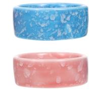 Toyvian 2pcs Small Pet Food Dish Ceramic Hamster Bowl Compact Practical Assorted Color Feeding Bowls for Squirrel and Hamster