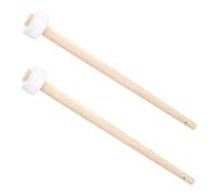 Toyvian 2pcs Small Rubber-head Gong Mallets with Wooden Handles Lightweight Percussion Mallets for Chinese Gong and Drum Accessories Suitable for Resonance and Meditation Use