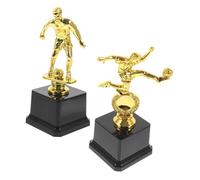 Toyvian 2pcs Small Soccer Trophy Cups Mini Award Trophies Plastic Elegant Competition Awards and Coaches in School Competitions and Community Leagues