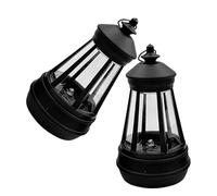 Toyvian 2pcs Solar Powered Animal Lantern Compact Lightweight Outdoor Garden Lights Pet Design for Balcony Decor Portable Fairy Night Lamps Solar Lanterns for Patio