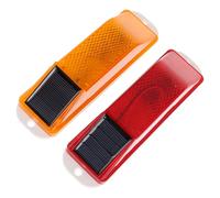 Toyvian 2pcs Solar Strobe Caution Light for Road Administration and Construction Sites Multi-functional Solar Warning Light 100mah Capacity and PC Material Easy to Install