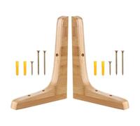 Toyvian 2pcs Solid Shelf Brackets Pine Triangular Wooden Shelf Brackets for Wall-Mounted Flower Racks for Improving Space Utilization