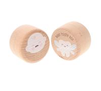 Toyvian 2pcs Solid Wood Tooth Keepsake Box Lost Tooth Holder for Boys Shower Gift