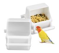 Toyvian 2pcs Splash Food Box Bird Feeder for Parrot Cage Hanging Feeder Birdcage Accessory Parrot Food Container