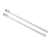 Toyvian 2pcs Stainless Steel Pet Food Feeding Scoop for Reptiles and Small Animals, Comfortable to Hold and Easy to Use, Silver Food Scoops for Feeding Lizards, Hamsters and Guinea Pigs