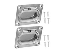 Toyvian 2PCS Stainless Steel Recessed Hatch Pulls for Boats Yacht Deck Handles Flush Lift Hardware Kayak Carry Handles Easy Install Accessories