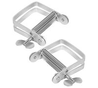Toyvian 2pcs Stainless Steel Toothpaste Tube Squeezer and Hair Dye Pigment Paste Clip, Manual Metal Roller Dispenser for Home Bathroom Use