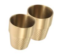 Toyvian 2pcs Stainless Steel Tumblers with Hammered Matte Gold Pattern Nonslip Insulated Drinking Glasses for Juice Beer Lightweight Durable Cups for Travel Outdoor and Daily Use
