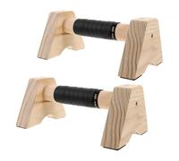 Toyvian 2pcs Sturdy Beech Wood Push Up Bars Non-slip Parallettes for Home Gym Strength Training Ergonomic Handles for Floor Exercises and Handstand Support