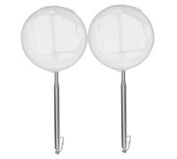 Toyvian 2pcs Telescopic Fishing Net with Stainless Steel Mesh Collapsible Extendable Handle for Aquarium and Fine Mesh Catch Net for Portable Outdoor Fishing and Travel