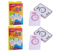 Toyvian 2pcs Telling Flash Cards Educational Game for Learning Clock Hands Reading Analog Teaching Tool for Early Childhood Development