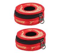 Toyvian 2pcs Tibetan Tingsha Cymbals Bells Jingle Effect Small Hand Cymbals Bag Finger Sleeve for Healing Bell