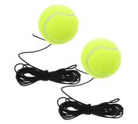 Toyvian 2pcs Training Tennis Balls with Elastic String for Beginners, Chemical Fiber Material, Reaction Times, Compact and Sturdy Tennis Practice Balls for Solo Training and Fitness