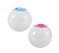 Toyvian 2pcs Transparent Hamster Exercise Balls with Silent Running Wheel for Small Pets Chinchillas Spacious Low Noise Plastic Wheels for Guinea Indoor Play and Fitness