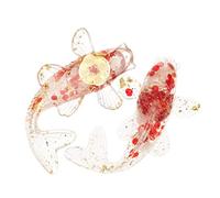 Toyvian 2pcs travel Koi fish statue White crystal crystal table fish decor gold leaf miniature japan Japanese-style Resin Epoxy green decor glass animal