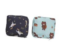 Toyvian 2pcs Travel Menstrual Pad Storage Bags with Zipper Oxford Cloth Nursing Mat Organizer Pouch for Sanitary Napkins Tampons and Small Essentials Compact Pouches for Women The Go