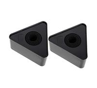 Toyvian 2pcs Triangular Abs Microphone Logo Flags for Interview Station, Black Sturdy Mic Station Logo Stands for Broadcast Reporters and Video Accessories