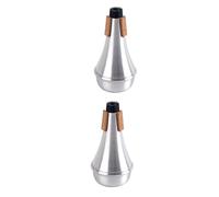 Toyvian 2pcs Trumpet Straight Cup Mute Silencer for Beginners Silver Cork Design for Jazz Musicians Durable Construction for Practice Sessions