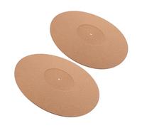 Toyvian 2pcs Turntable Slipmat Cork Record Player Mat Low-noise for Vinyl Record Protection