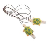 Toyvian 2pcs Turtle Whistle Pendant Necklace and Youth, Handmade Ceramic Clay with Smooth Finish and Ergonomic Design, Turtle Shaped Cartoon Style, for Party Favors and Everyday Wear