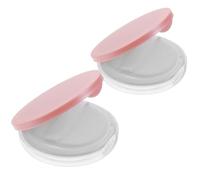 Toyvian 2PCS Ultra Thin 3g Loose Powder Case Mirror and Puff Reusable Makeup Powder Container Box for Travel Elastic Mesh Suitable for Women