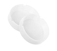 Toyvian 2pcs Unbreakable White Ashtrays for Indoor Outdoor Use Smooth Nonstick Surface Easy to Clean Modern Minimalist Design for Home Office Hotel Tabletop Decor