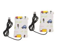 Toyvian 2pcs USB Portable Milk Warmer for Boy Girl Bottle Insulator Convenient Travel for Breastmilk Compatible Power Banks Car USB Ports