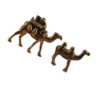 Toyvian 2pcs Vintage Brass Camel Figurines Ramadan Eid Mubarak Decorations Collectible Home Décor Accessories Memorable Keepsake for Islamic Holiday